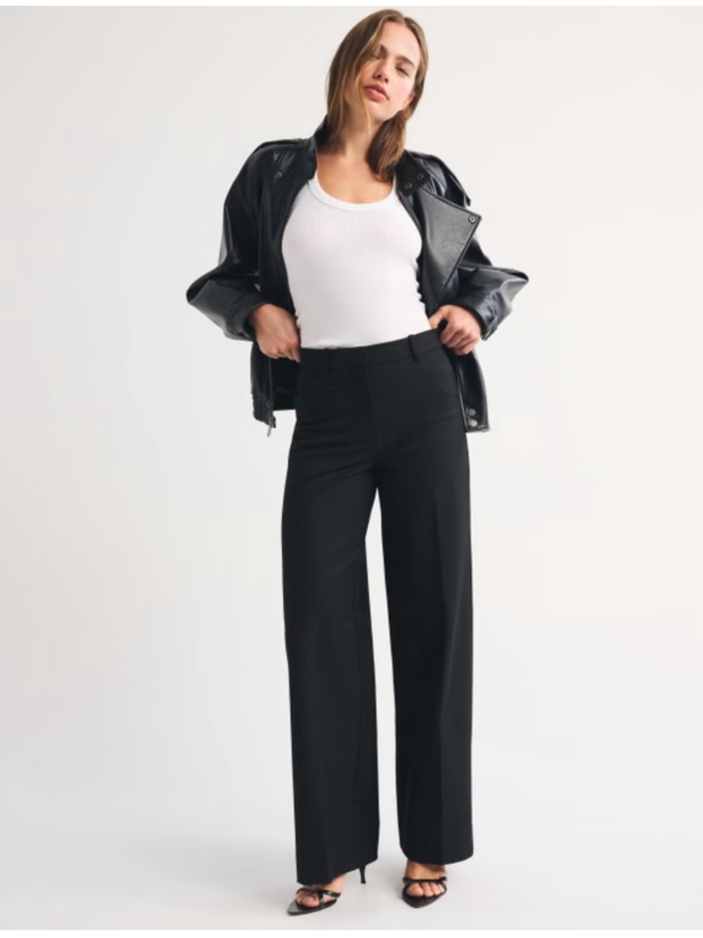 NEW Abercrombie & Fitch Wide Leg Pants in Black, Size 29/8 Short